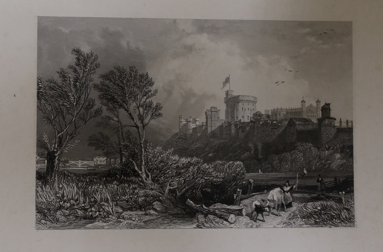 A quantity of Victorian steel engravings, and others with printed details of contents